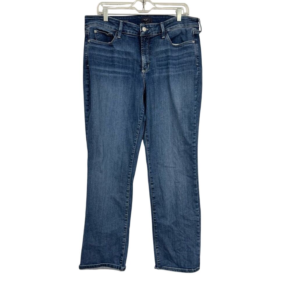 NYDJ Jeans Blue Women’s 14 Short Marilyn Straight Mid Rise Medium Wash Denim